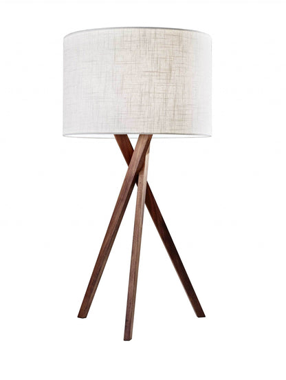 Tripod Leg Walnut Wood Table Lamp - Loft&Timber