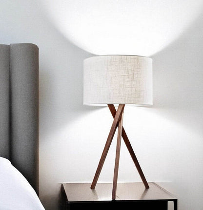 Tripod Leg Walnut Wood Table Lamp - Loft&Timber