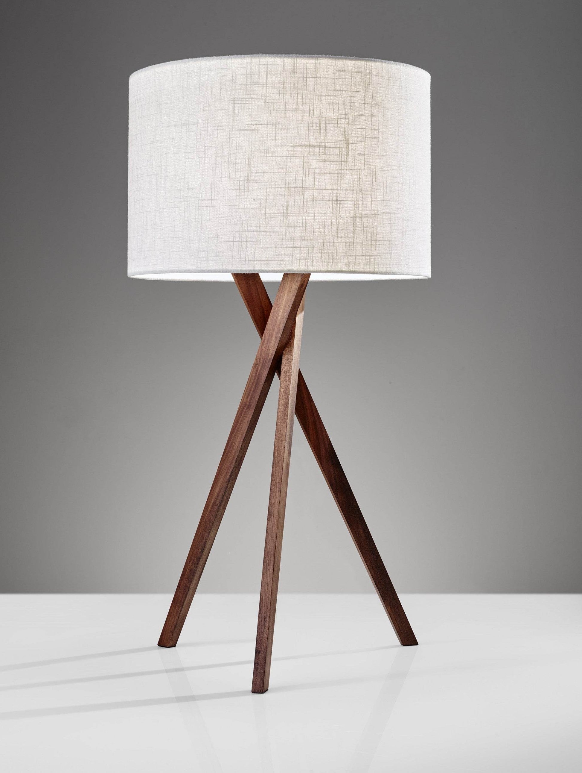 Tripod Leg Walnut Wood Table Lamp - Loft&Timber