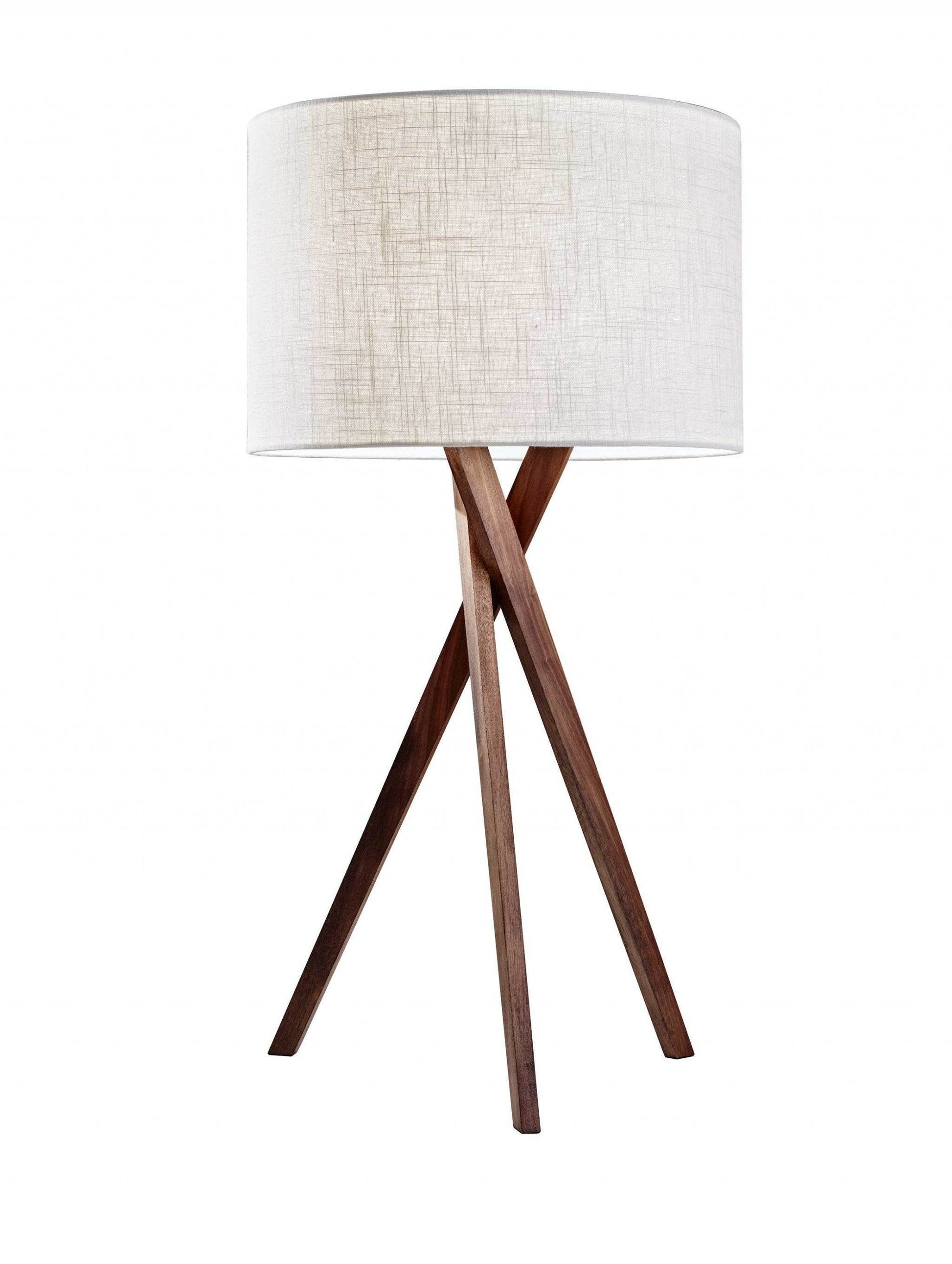 Tripod Leg Walnut Wood Table Lamp - Loft&Timber