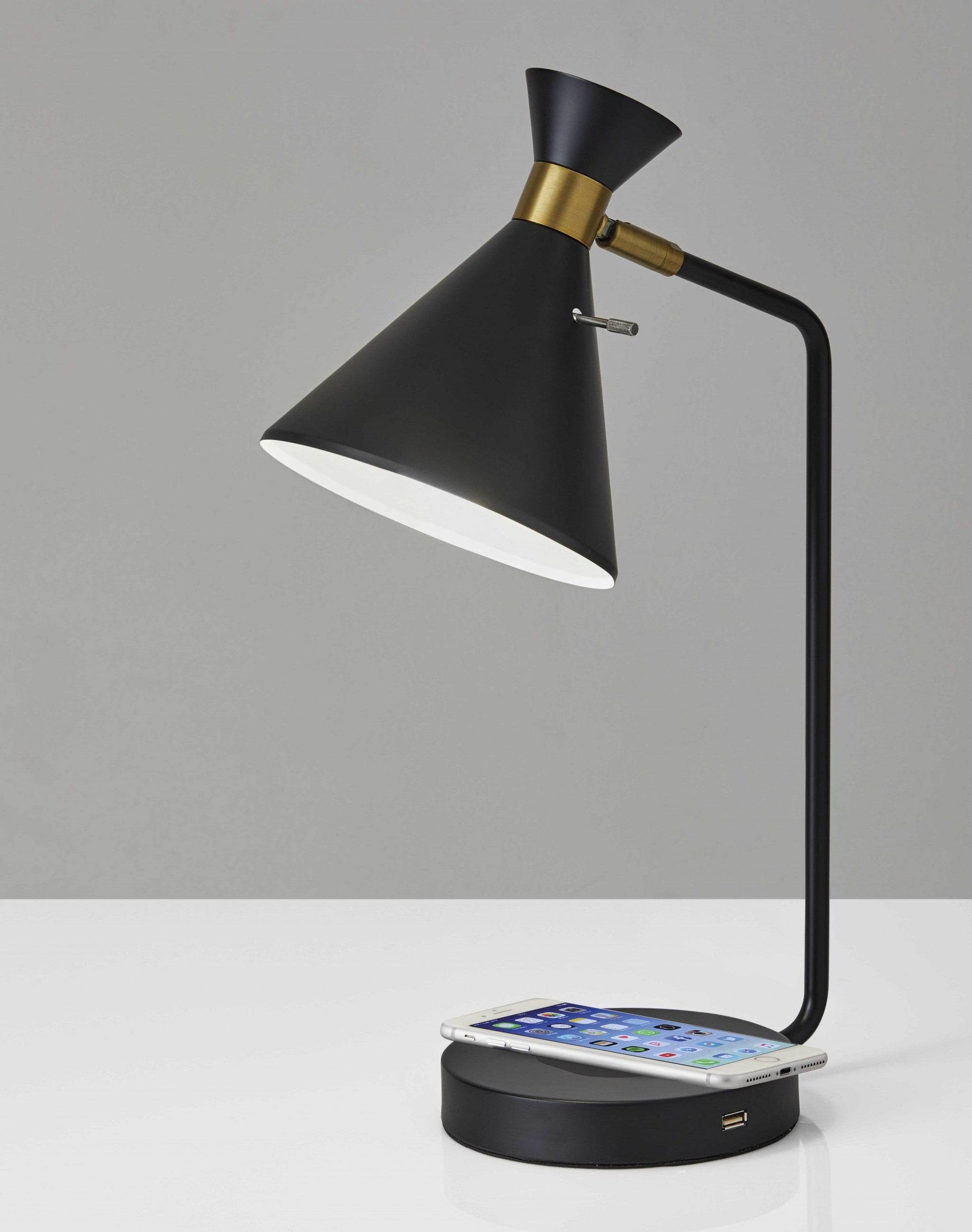 Asymmetrical Diabolo Black Metal Desk Lamp - Loft&Timber