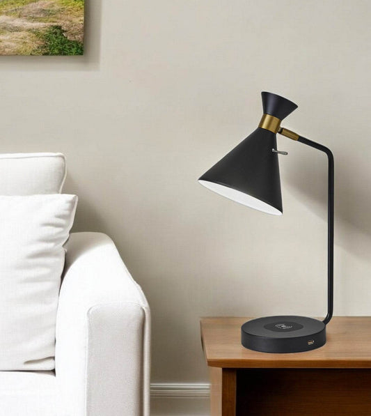 Asymmetrical Diabolo Black Metal Desk Lamp - Loft&Timber