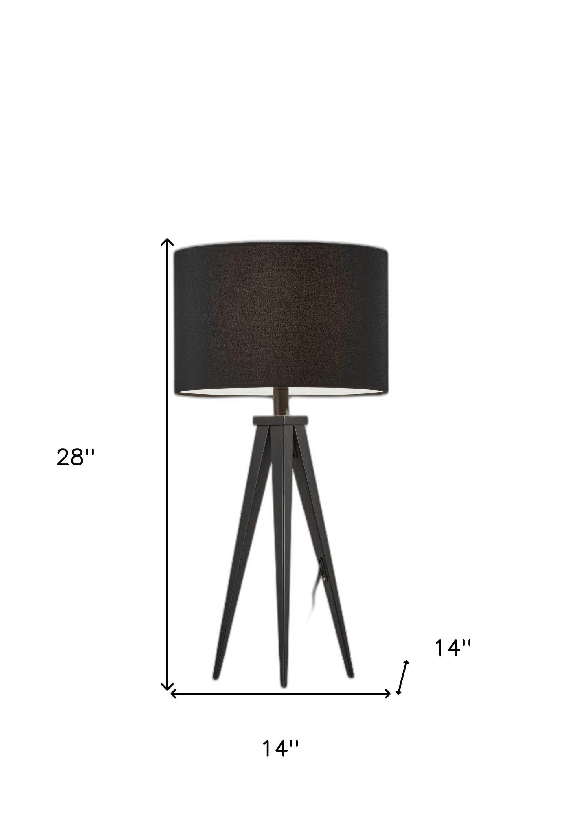 Treble Black Metal Table Lamp - Loft&Timber