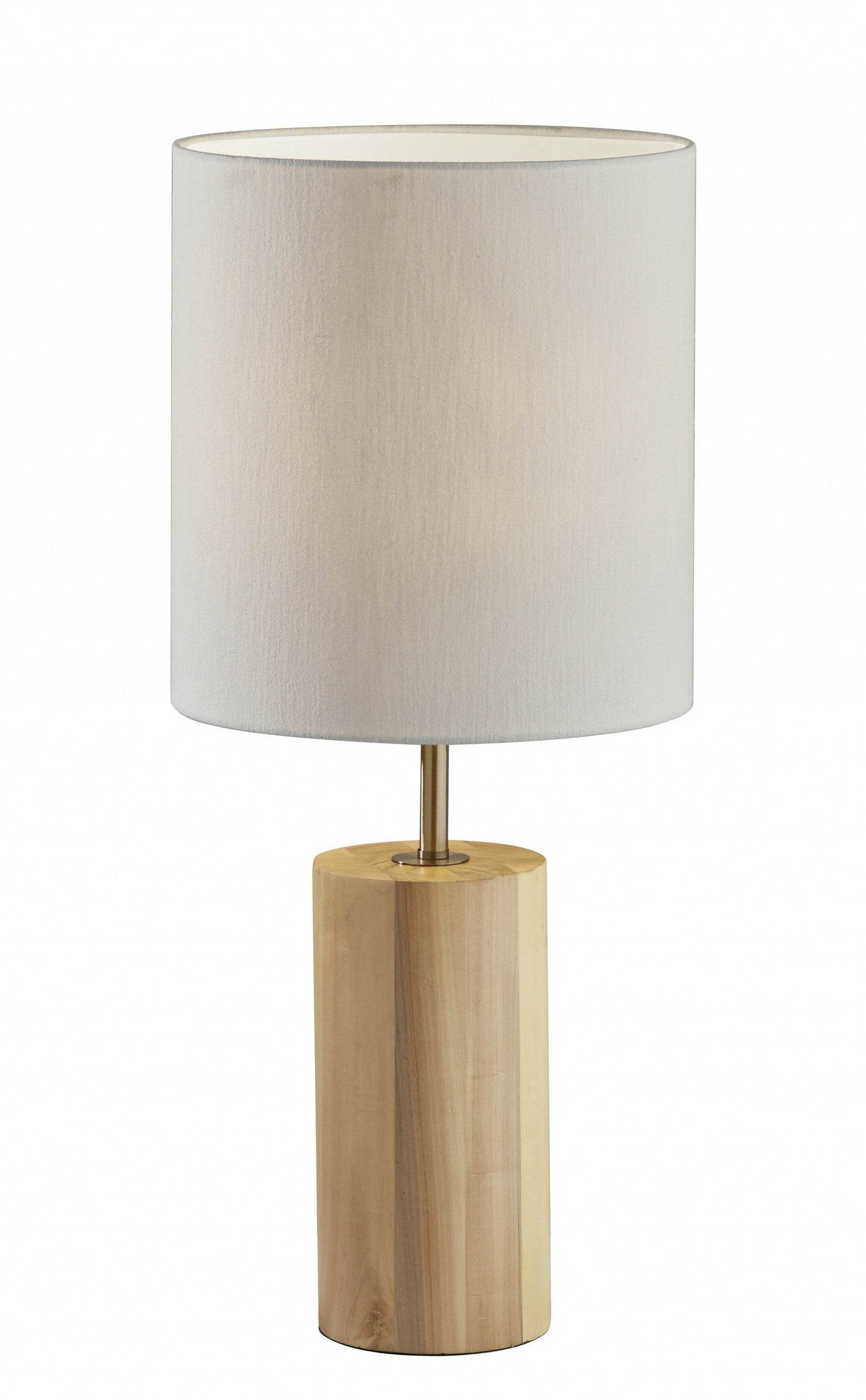 Natural Wood Circular Block Table Lamp - Loft&Timber