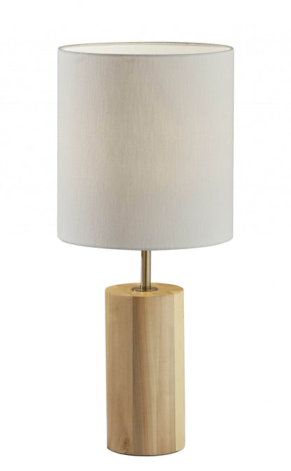 Natural Wood Circular Block Table Lamp - Loft&Timber