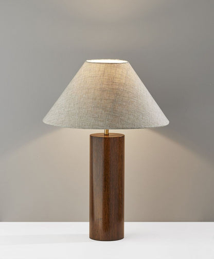 Canopy Walnut Wood Block Table Lamp-5