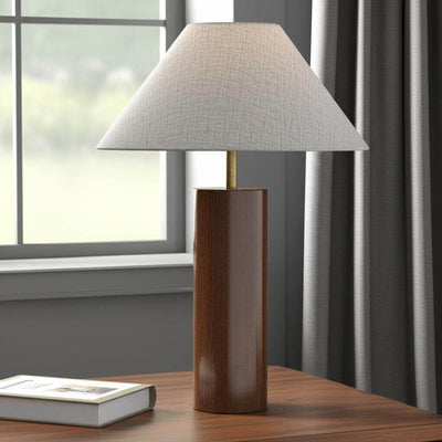 Canopy Walnut Wood Block Table Lamp-0
