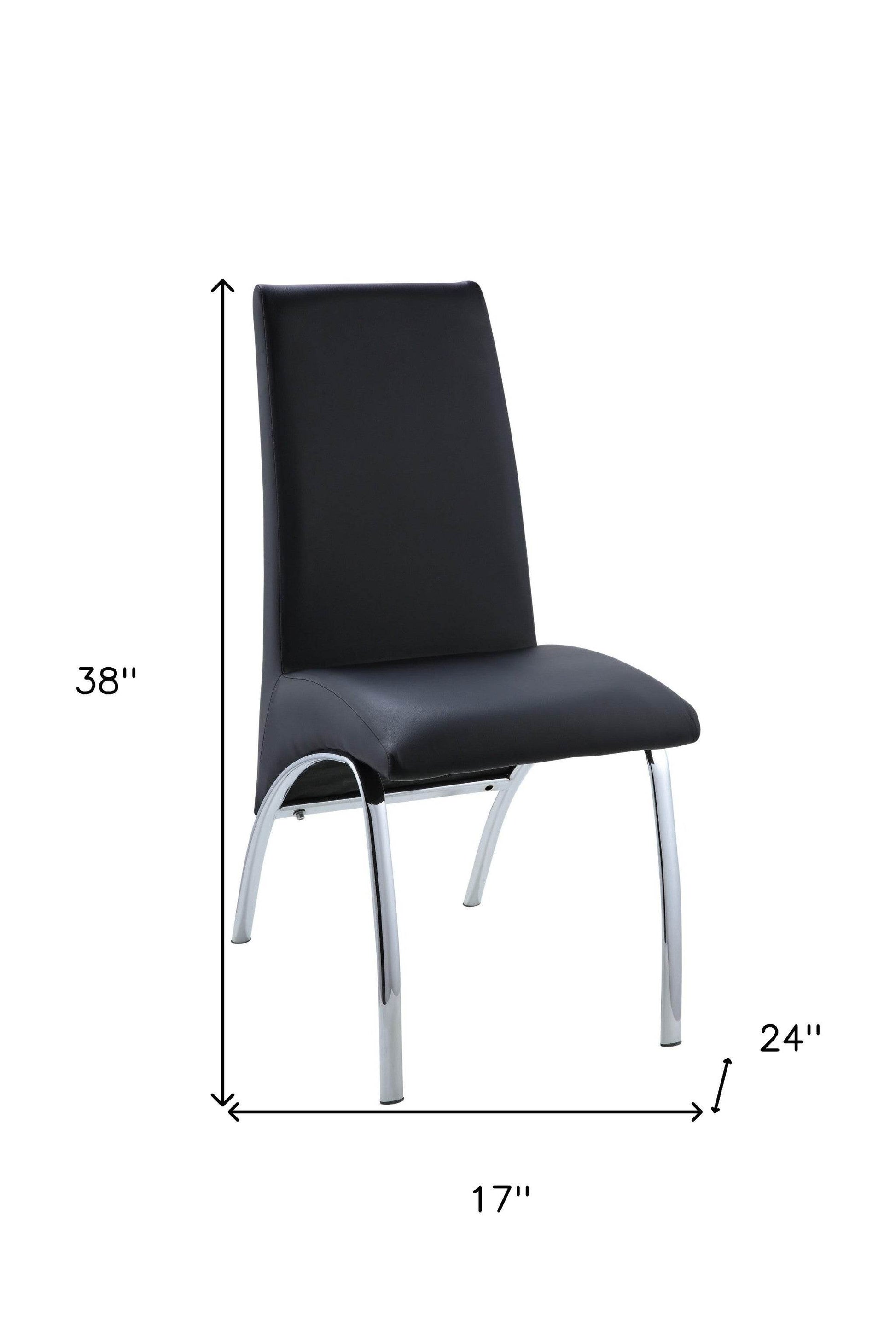 Set of Two Silver Upholstered Faux Leather Dining Side Chairs - Loft&Timber