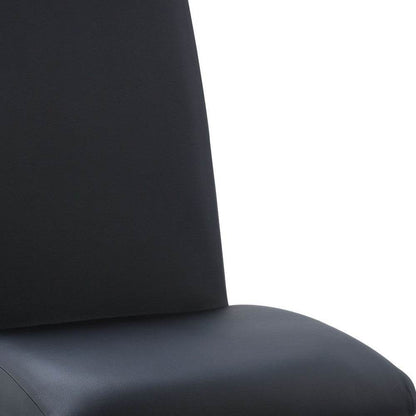 Set of Two Silver Upholstered Faux Leather Dining Side Chairs - Loft&Timber