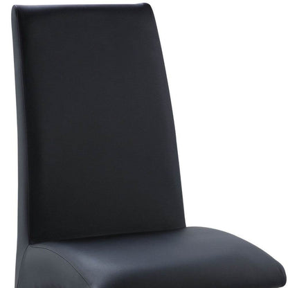 Set of Two Silver Upholstered Faux Leather Dining Side Chairs - Loft&Timber
