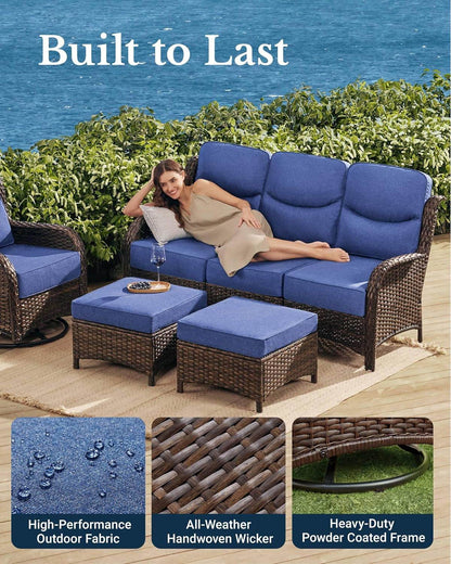 Luxury Outdoor Patio Furniture Set with Thick Cushions - Loft&Timber