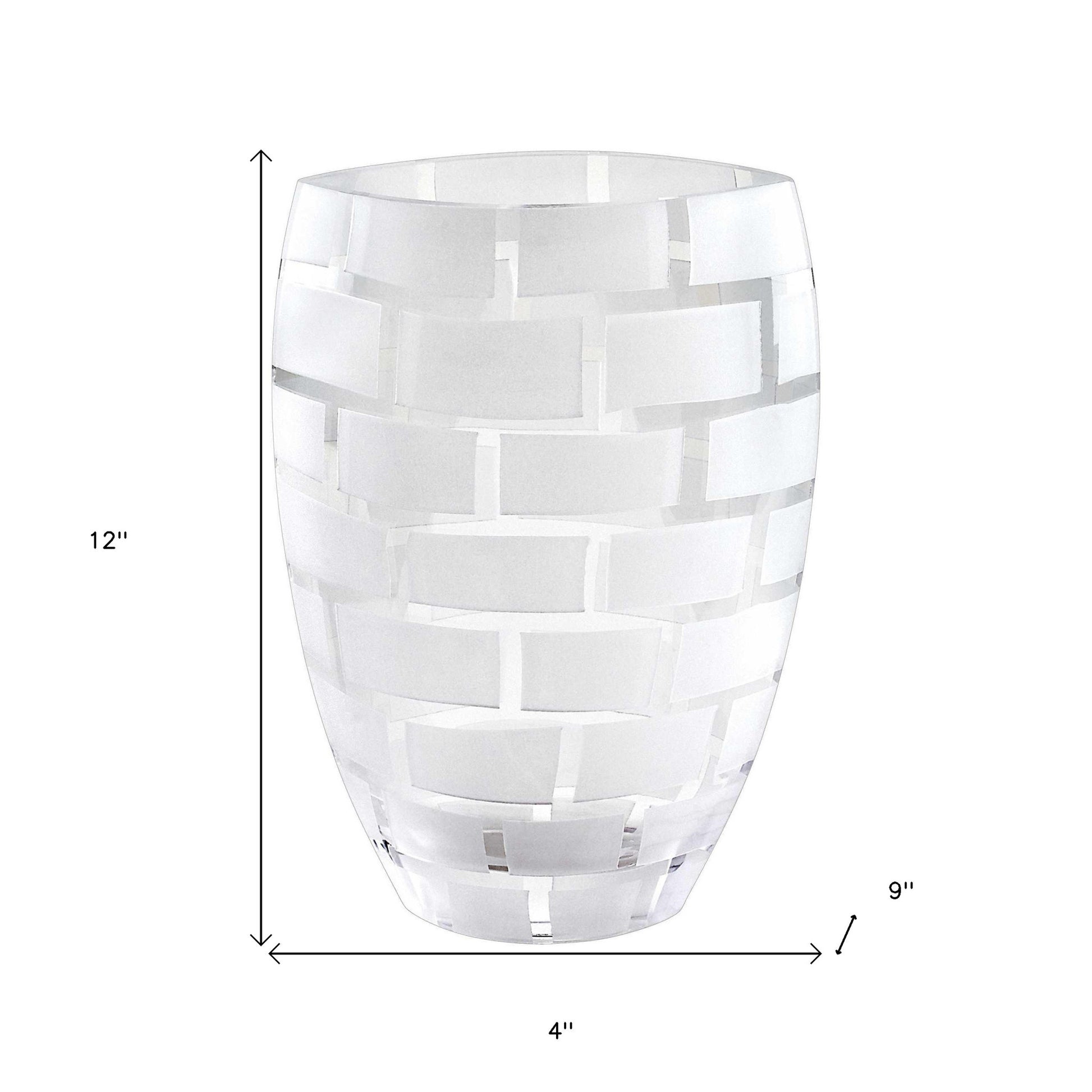 12" Clear Cylinder Lead Free Crystal Table Vase - Loft&Timber