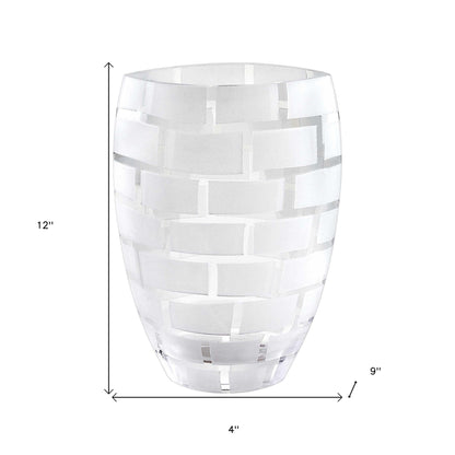 12" Clear Cylinder Lead Free Crystal Table Vase - Loft&Timber