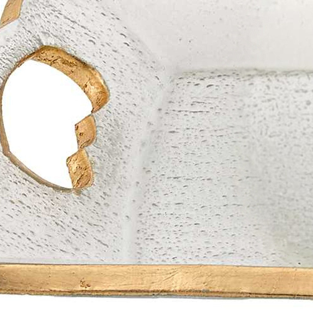 11" Clear And Gold Seeded Glass Serving Tray With Handles - Loft&Timber