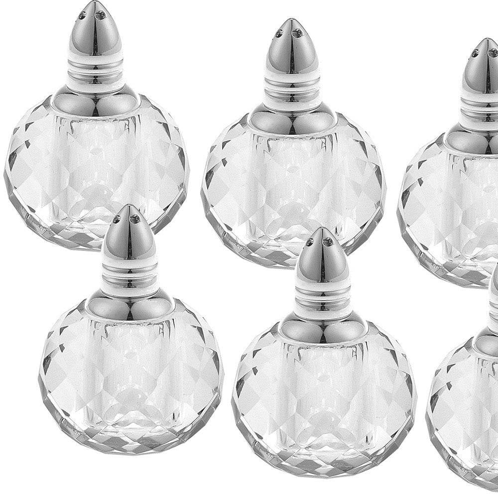 Individual Silver Crystal Zendra Design Salt And Peppers Gift Boxed 6 Pc Set - Loft&Timber