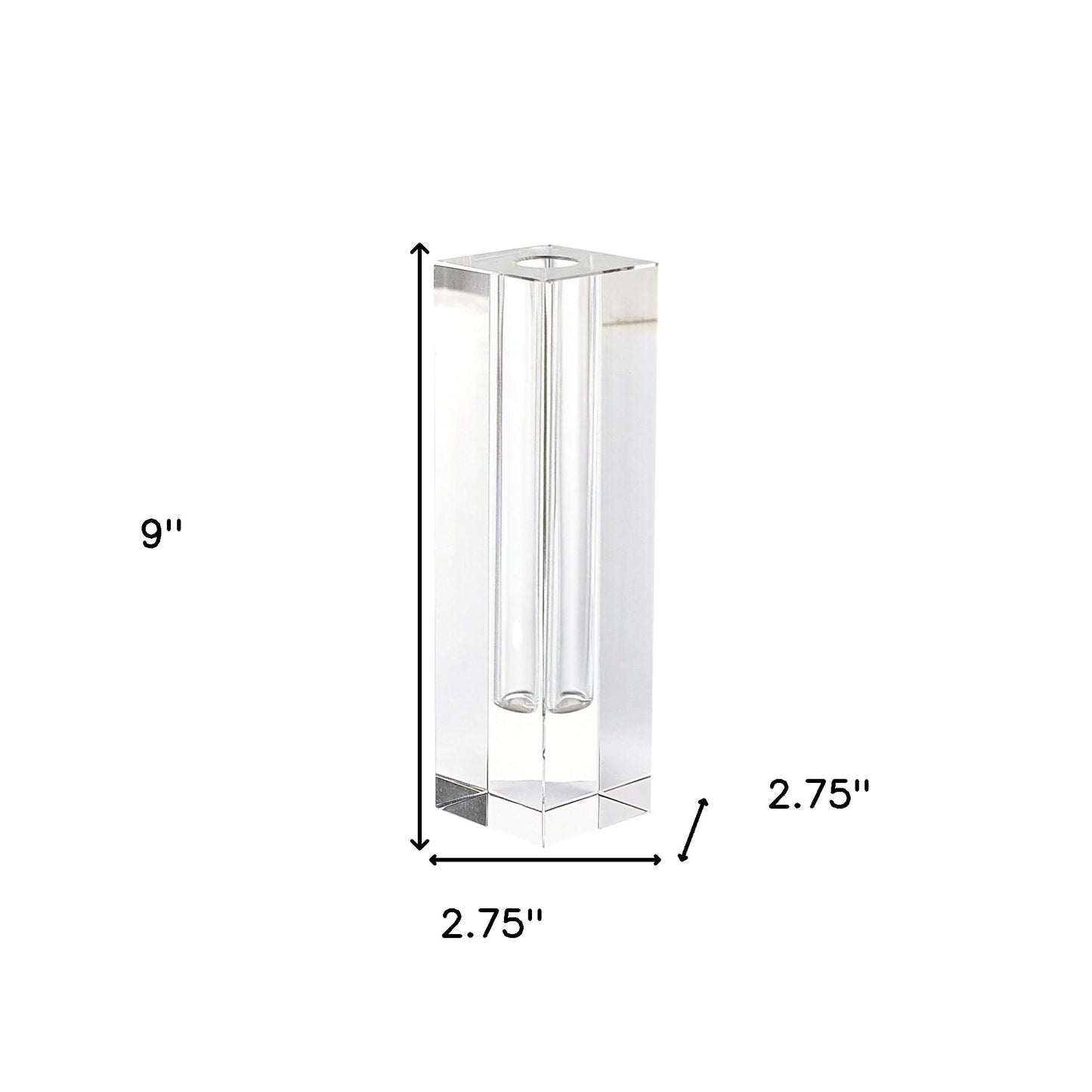 9" Clear Square Lead Free Crystal Table Vase - Loft&Timber