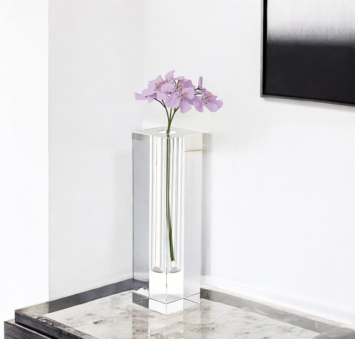 9" Clear Square Lead Free Crystal Table Vase - Loft&Timber