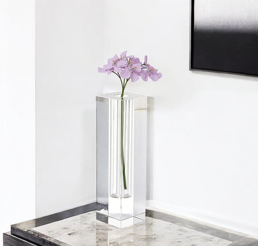 9" Clear Square Lead Free Crystal Table Vase - Loft&Timber