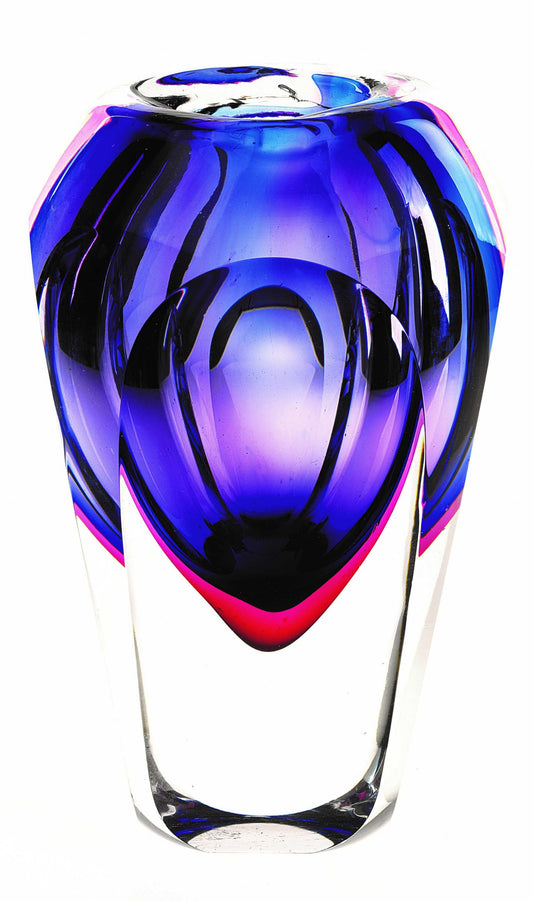 10" Purple Cylinder Crystal Glass Table Vase - Loft&Timber
