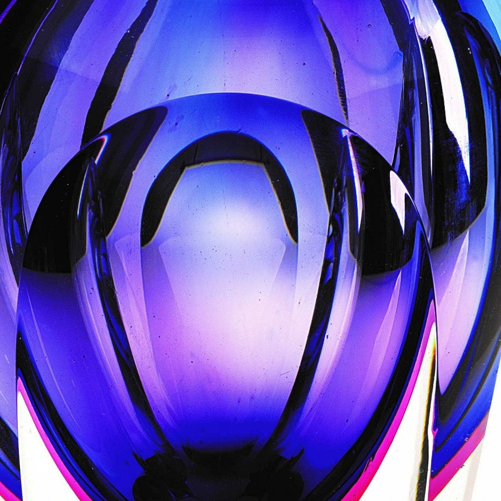 10" Purple Cylinder Crystal Glass Table Vase - Loft&Timber