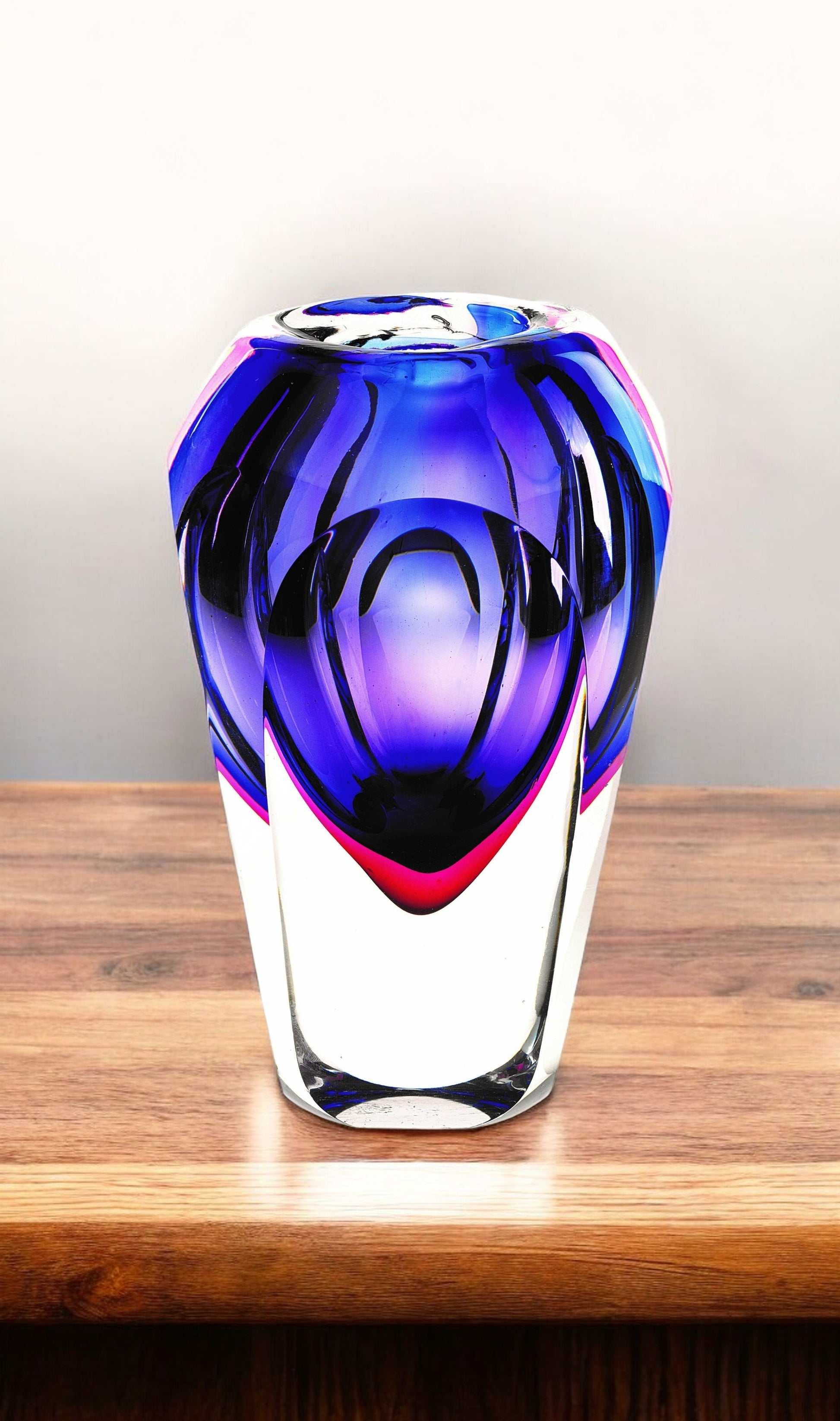 10" Purple Cylinder Crystal Glass Table Vase - Loft&Timber