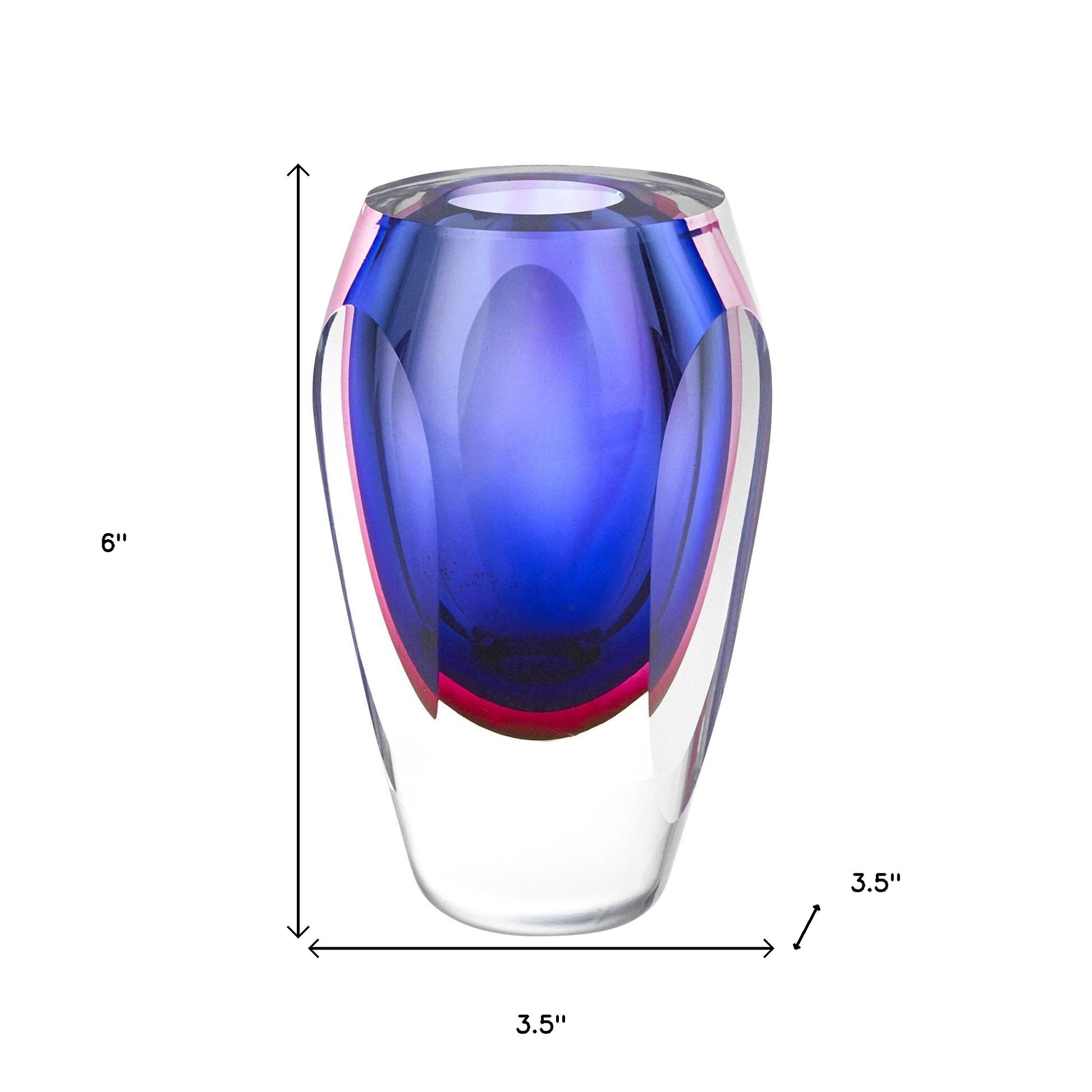 6" Clear And Purple Crystal Glass Table Vase - Loft&Timber