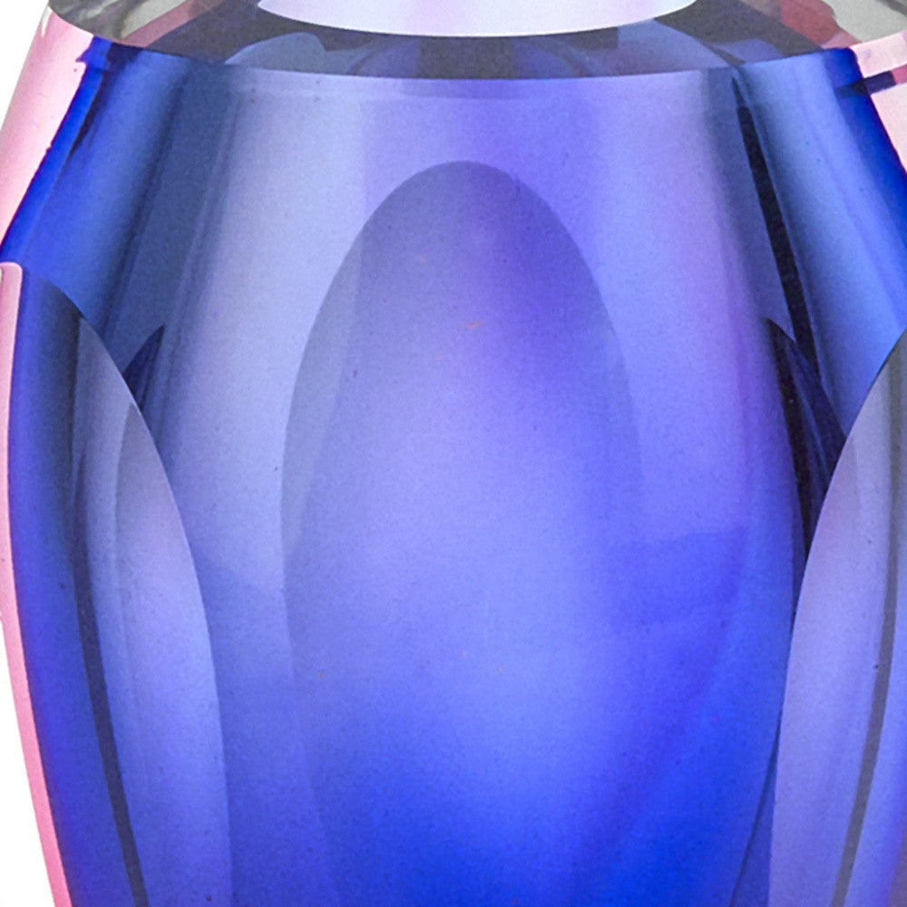 6" Clear And Purple Crystal Glass Table Vase - Loft&Timber