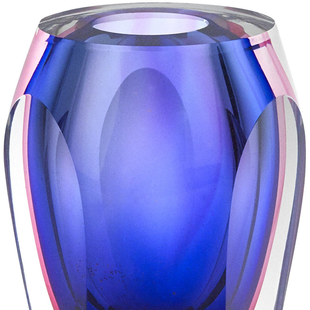 6" Clear And Purple Crystal Glass Table Vase - Loft&Timber