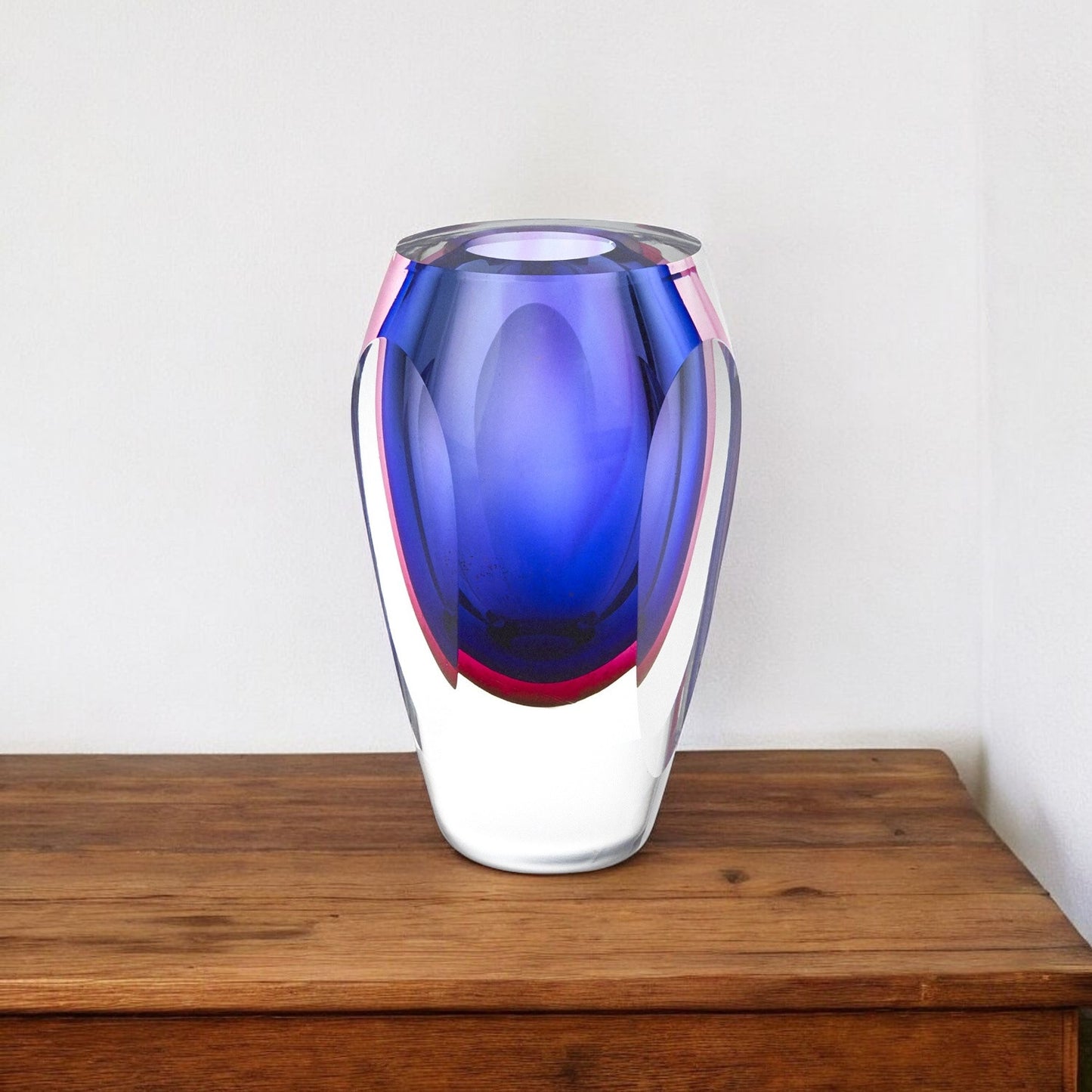 6" Clear And Purple Crystal Glass Table Vase - Loft&Timber