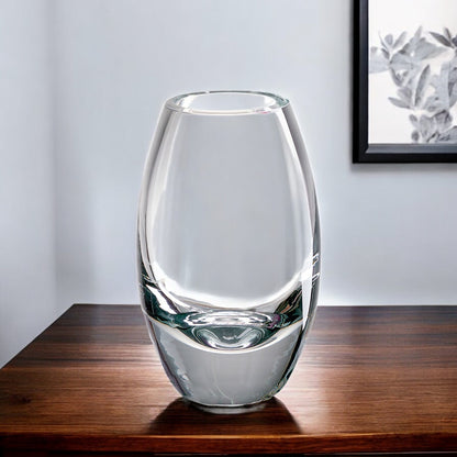 9" Clear Oval Lead Free Crystal Table Vase - Loft&Timber