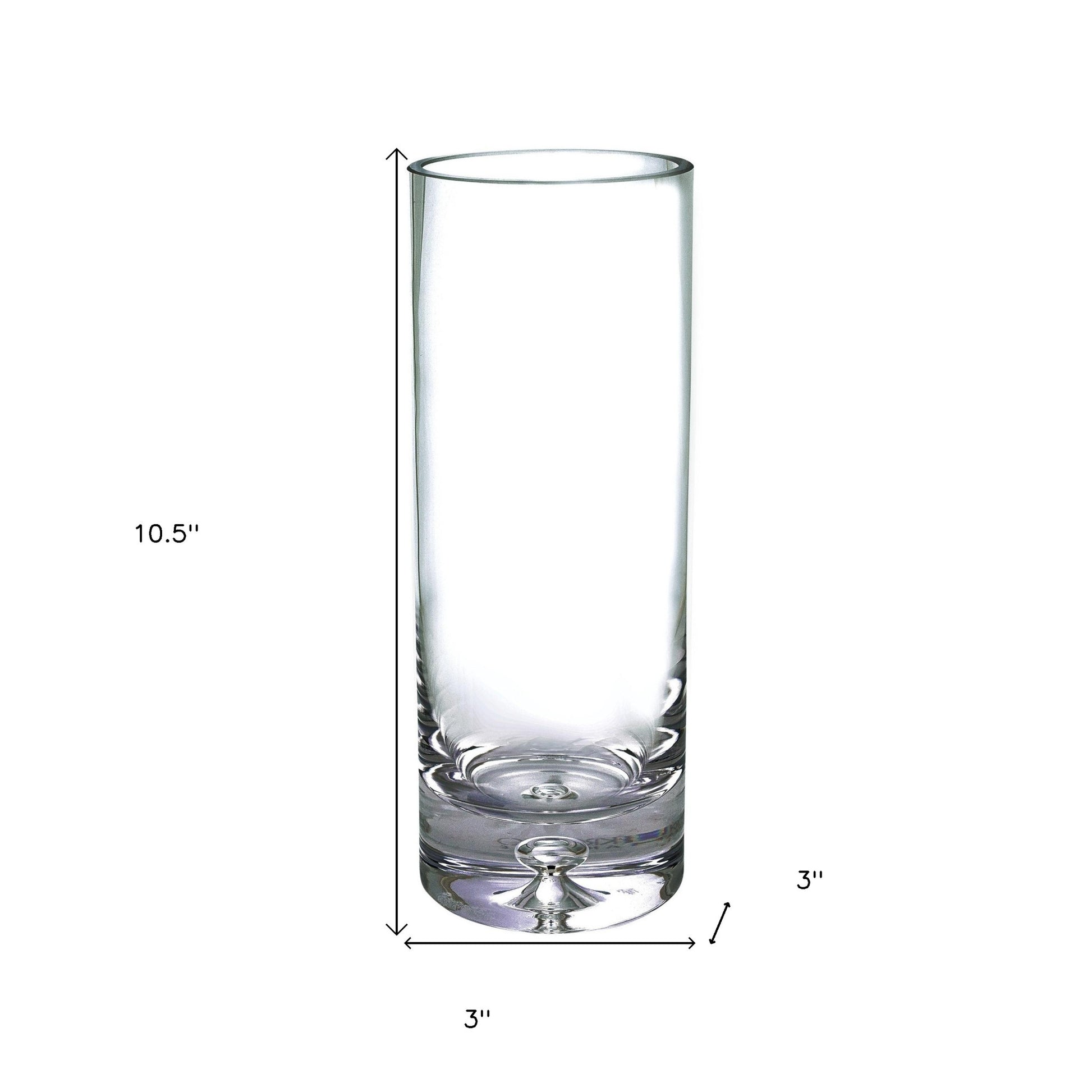 11" Clear Cylinder Crystal Table Vase - Loft&Timber