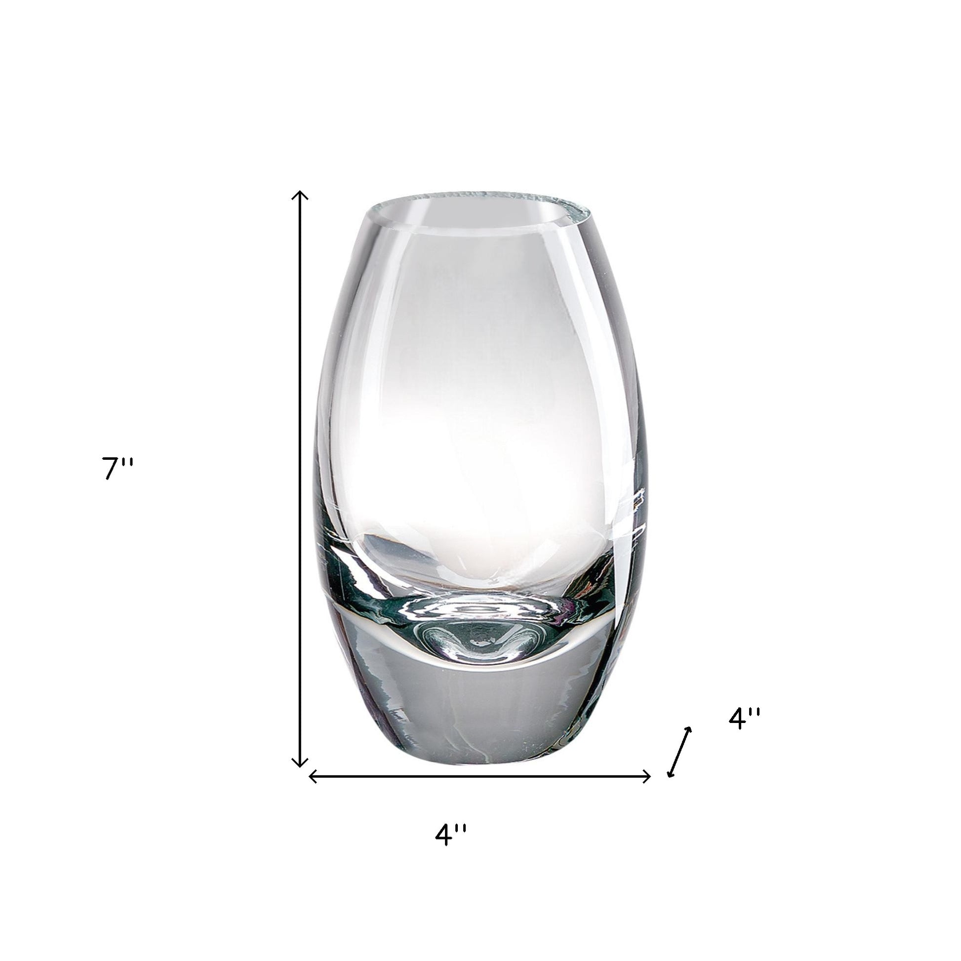 7" Clear Lead Free Crystal Oval Table Vase - Loft&Timber