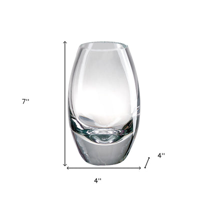 7" Clear Lead Free Crystal Oval Table Vase - Loft&Timber