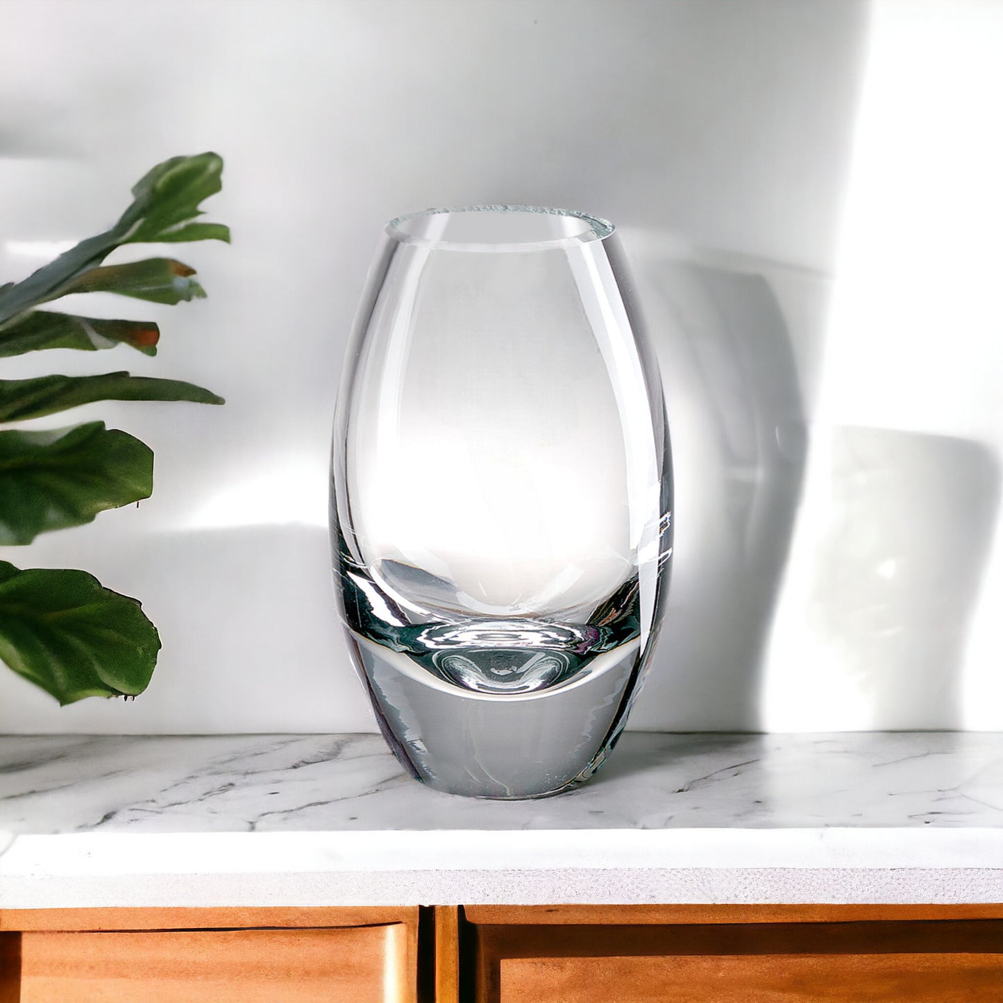 11" Clear Lead Free Crystal Oval Table Vase - Loft&Timber