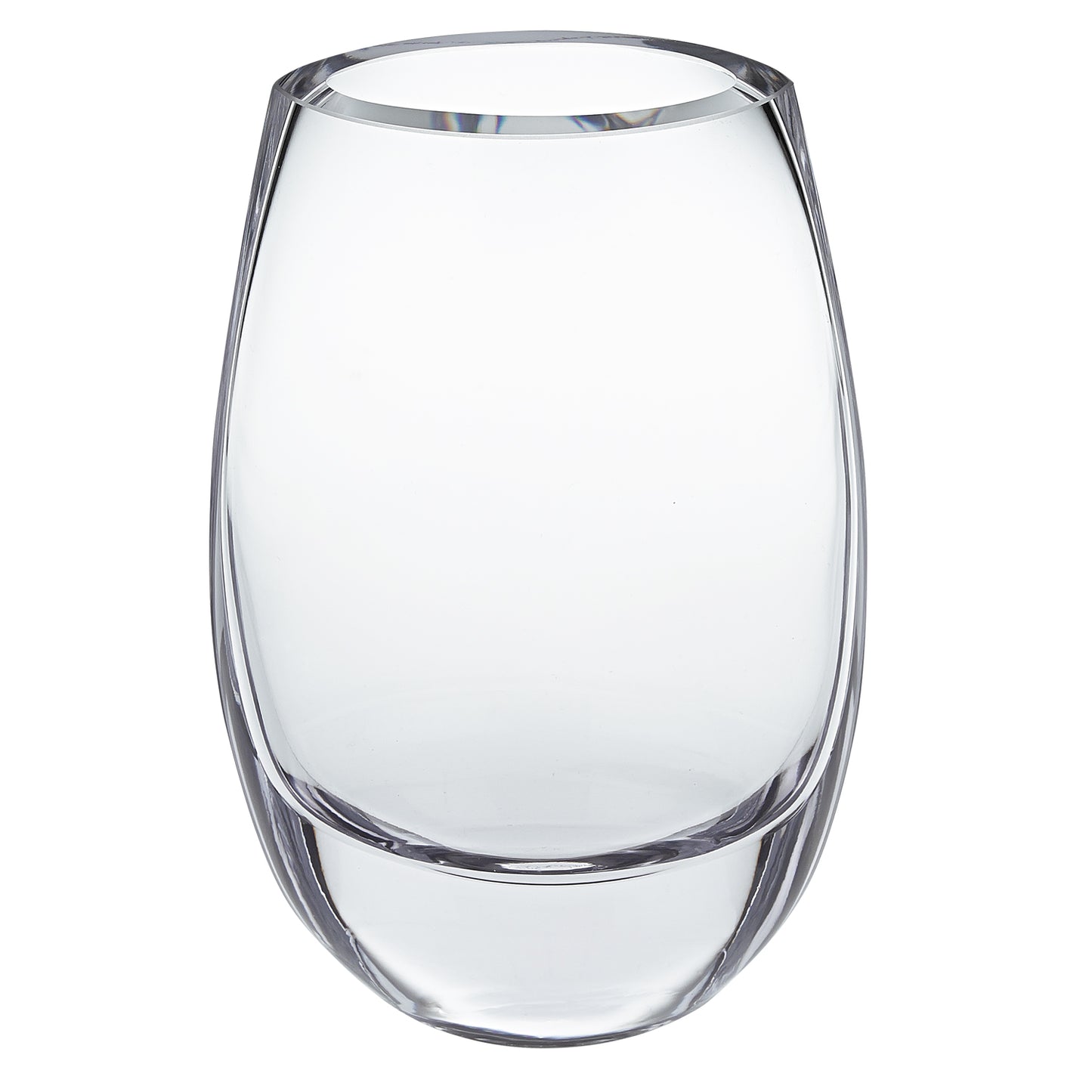 8" Clear Oval Crystal Glass Table Vase - Loft&Timber
