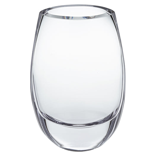 8" Clear Oval Crystal Glass Table Vase - Loft&Timber