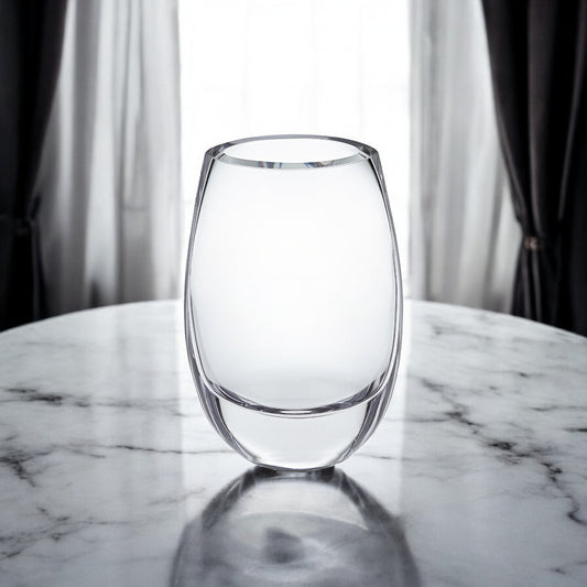 8" Clear Oval Crystal Glass Table Vase - Loft&Timber