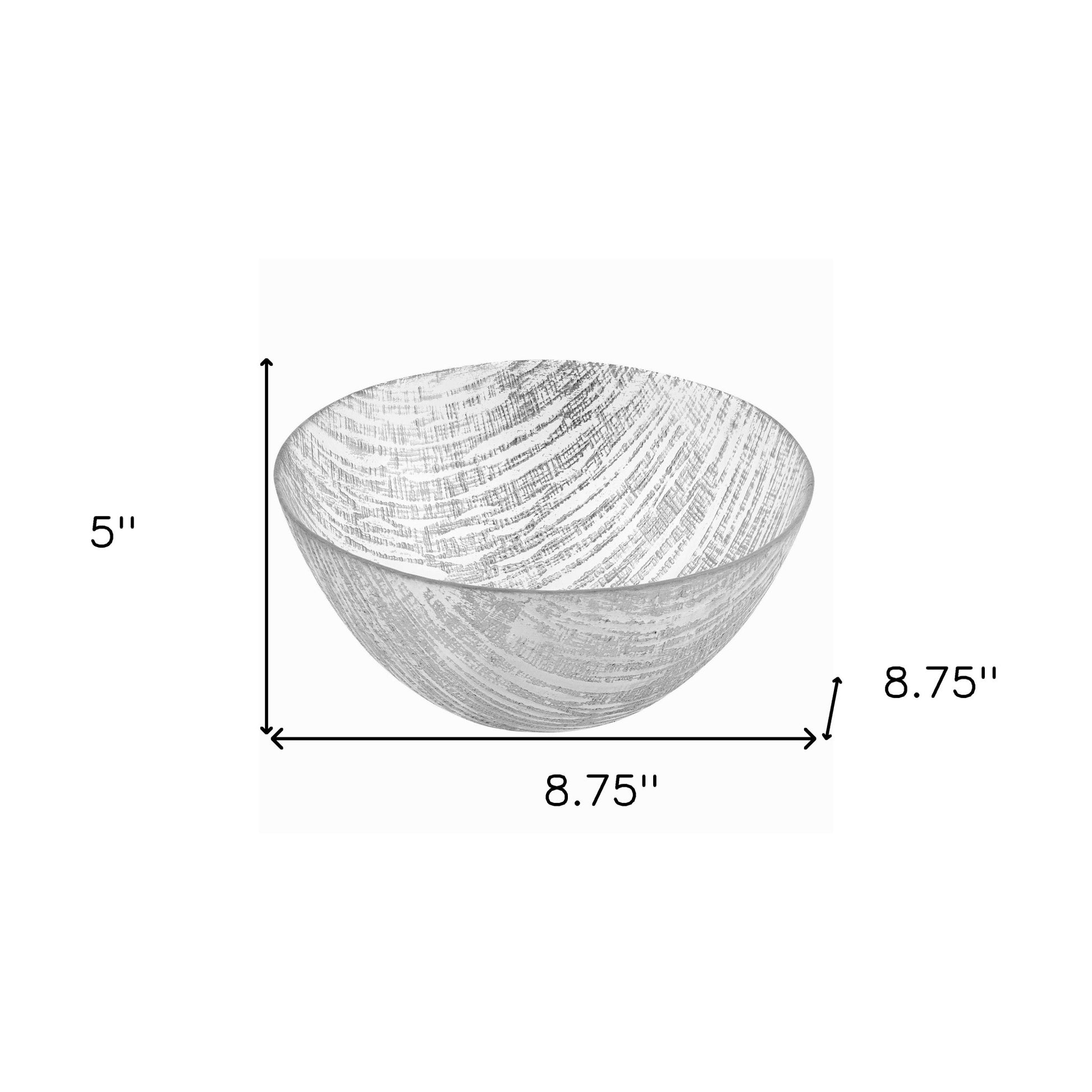 9" Clear And Silver Lead Free Crystal Round Serving Bowl - Loft&Timber