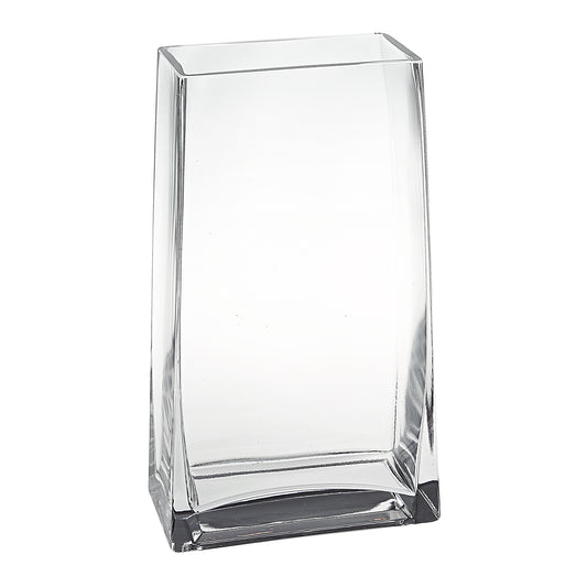 10" Clear Crystal Glass Rectangular Table Vase - Loft&Timber