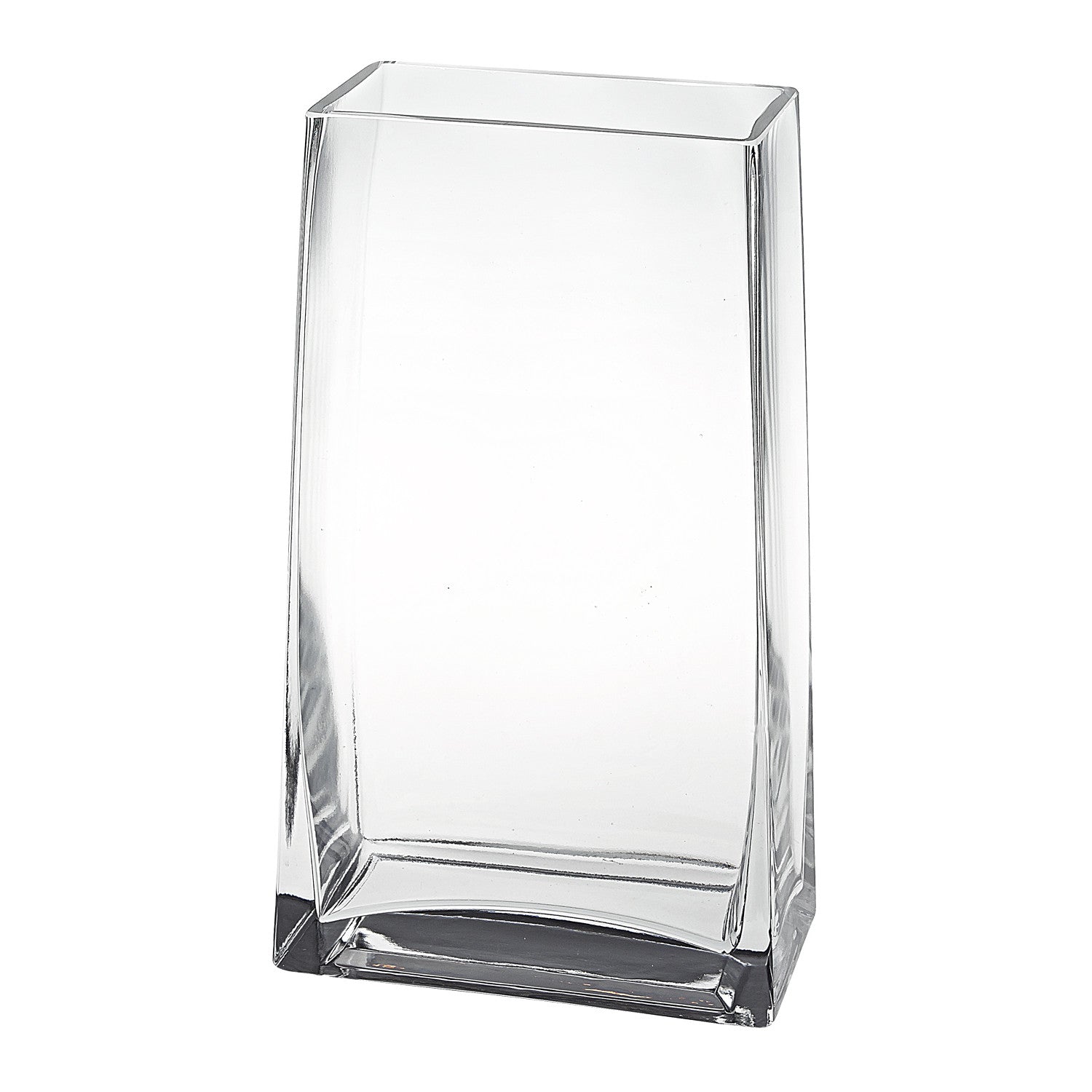 10" Clear Crystal Glass Rectangular Table Vase - Loft&Timber