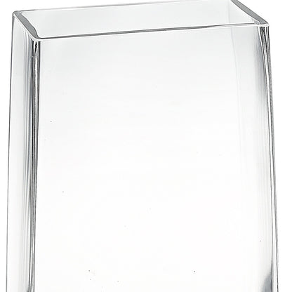 10" Clear Crystal Glass Rectangular Table Vase - Loft&Timber