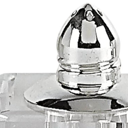 Set of Two Clear And Silver Crystal Pepper Shakers - Loft&Timber