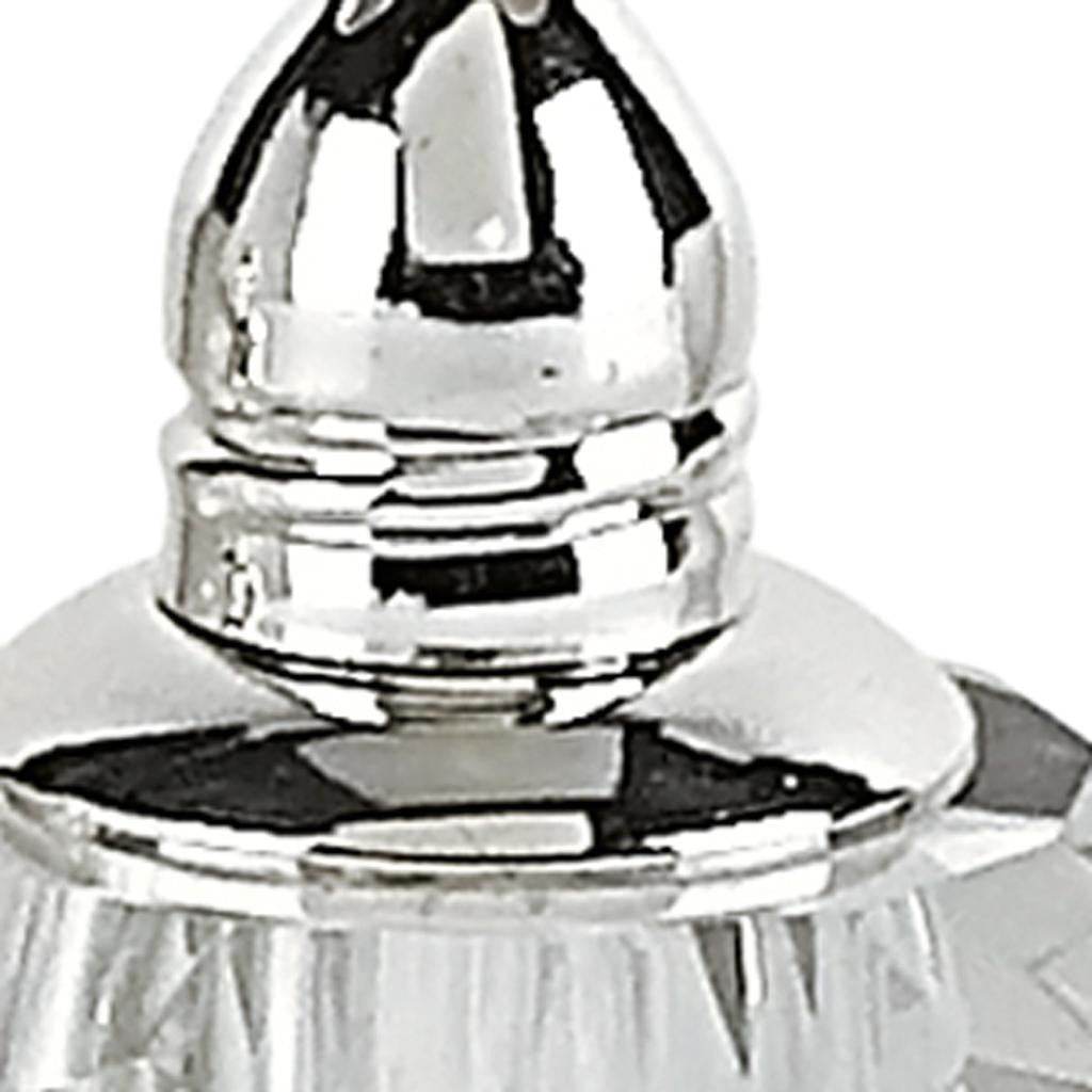 Set of Two Clear And Silver Crystal Geometric Pepper Shakers - Loft&Timber