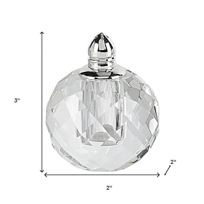 Set of Two Clear And Silver Crystal Geometric Pepper Shakers - Loft&Timber
