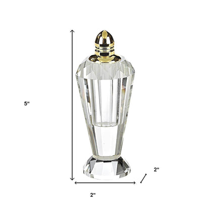 Set of Two Clear And Gold Crystal Geometric Pepper Shakers - Loft&Timber