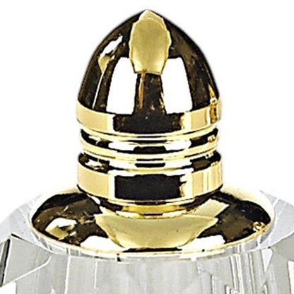 Set of Two Clear And Gold Crystal Geometric Pepper Shakers - Loft&Timber