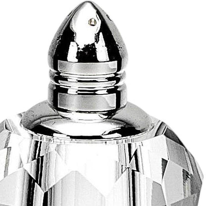 Set of Two Clear And Silver Crystal Geometric Pepper Shakers - Loft&Timber