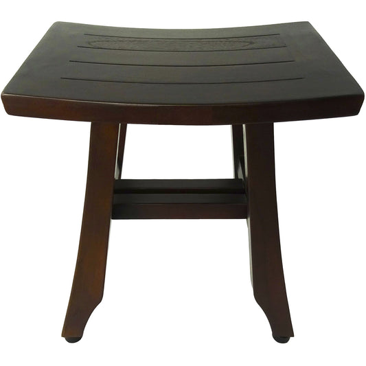 14" Brown Teak Shower Bench - Loft&Timber