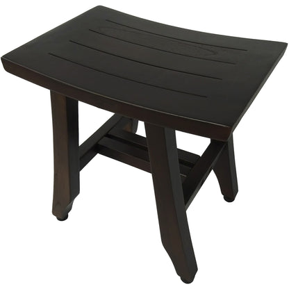 14" Brown Teak Shower Bench - Loft&Timber