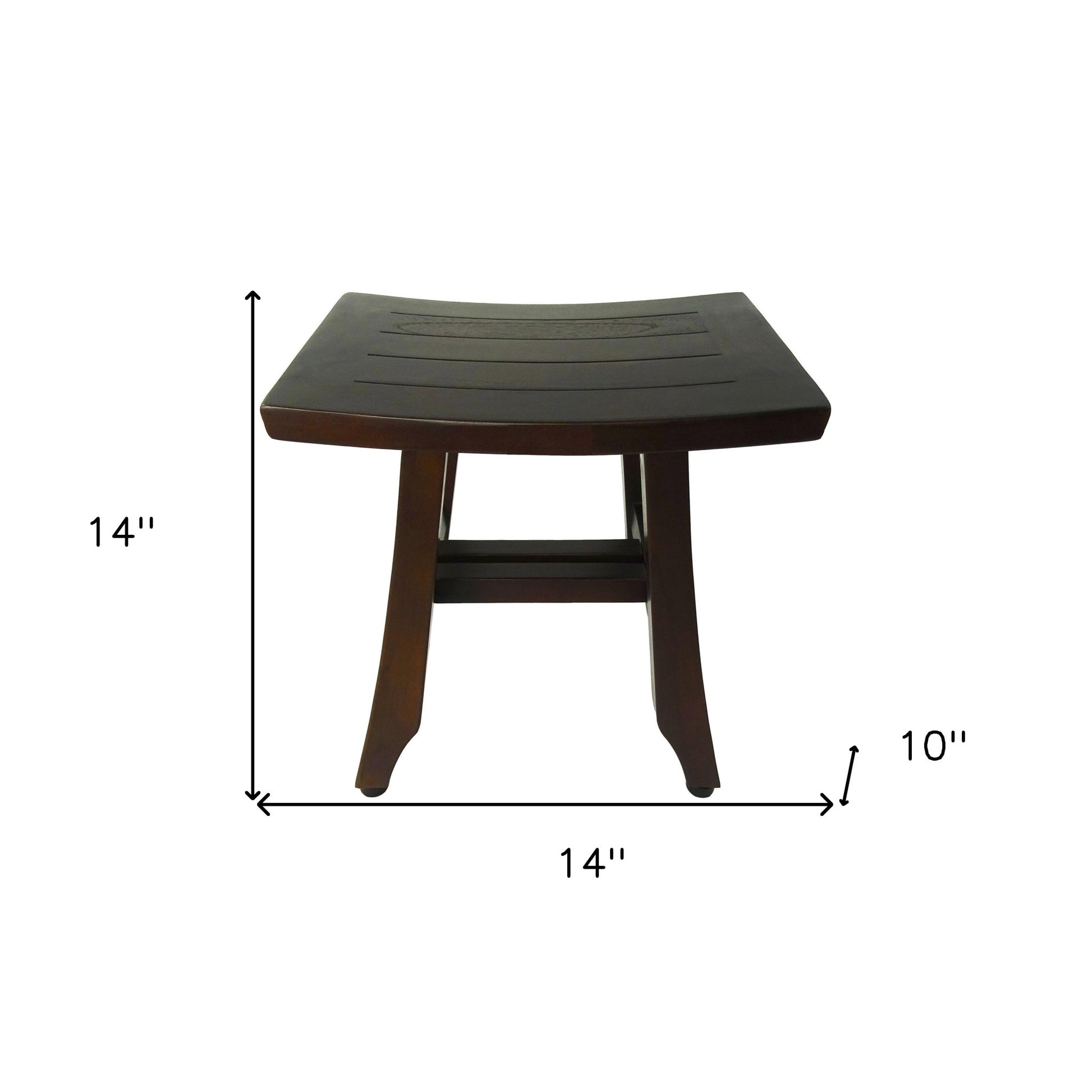 14" Brown Teak Shower Bench - Loft&Timber